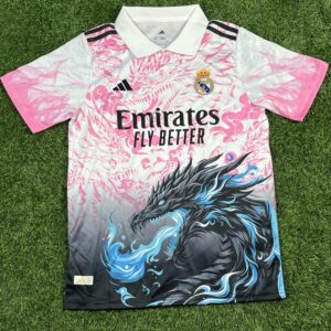 لباس دراگون آتشین رئال مادرید 2025 هواداری با شورت صورتی